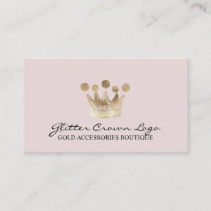 Carte De Visite Soft Rose Baby Gold Crown