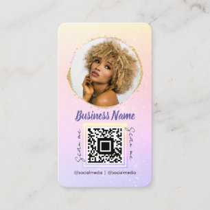 Carte De Visite Soft Rose Gold Parties scintillant Feminin Social 