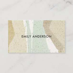 CARTE DE VISITE SOFT SUBTLE AQUA GRAY MODERNE VAGUES D'ART ABSTRAI