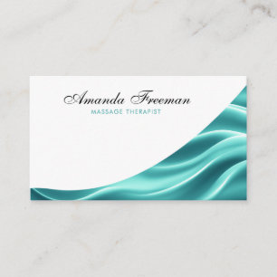 Carte De Visite Soft Turquoise Abstrait Waves Massage Therapy
