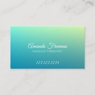 Carte De Visite Soft Turquoise Gradient Arrière - plan Massage Thé