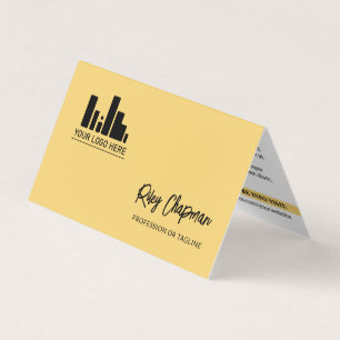 Carte De Visite Soft Yellow QR Code Photo Social Media Icons