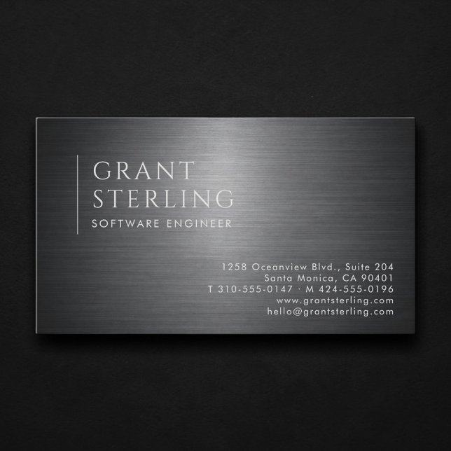 Carte De Visite Software Engineer Metallic Professional (Créateur téléchargé)