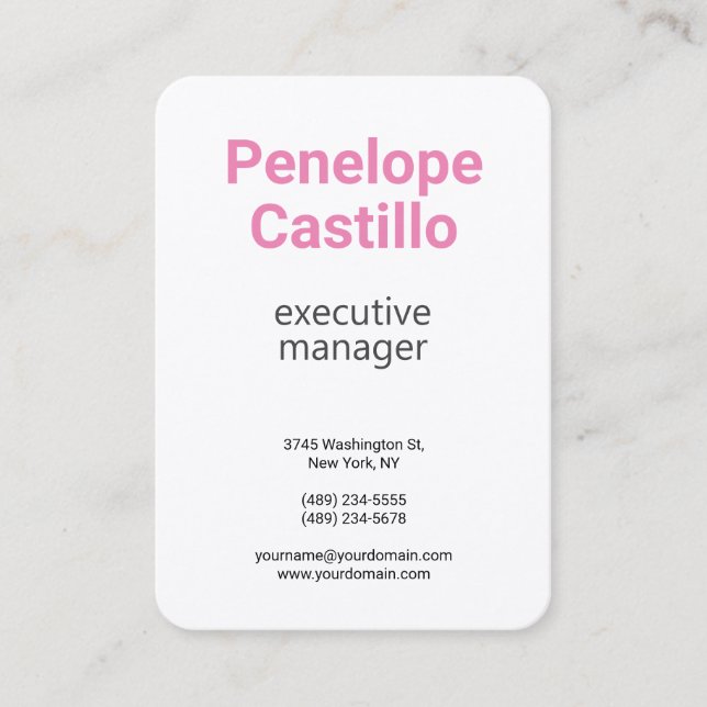 Carte De Visite Soie Professionnelle Moderne Simple Plat Feminine (Devant)