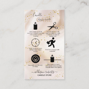 Carte De Visite Soin aux chandelles Elegant Gold Parties scintilla