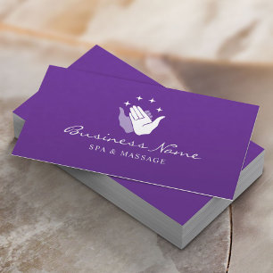 Carte De Visite Soin Mains Massage Thérapie Wellness SPA Purple