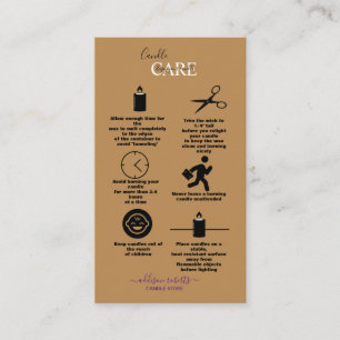 Carte De Visite Soins aux chandelles en terre cuite simple et prof