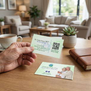 Carte De Visite Soins aux personnes âgées Réadaptation   Vert Médi