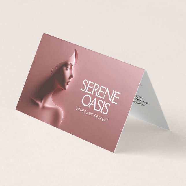 Carte De Visite Soins de beauté sereins, Massage, Rose Spa (Devant)