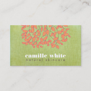 Carte De Visite Soins de la peau naturelle Beauté Vert clair look 