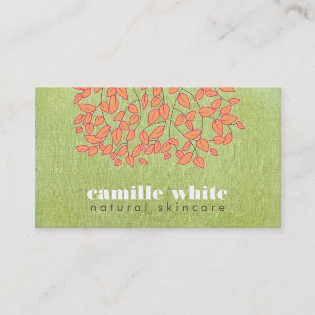 Carte De Visite Soins de la peau naturelle Beauté Vert clair look  (Devant)
