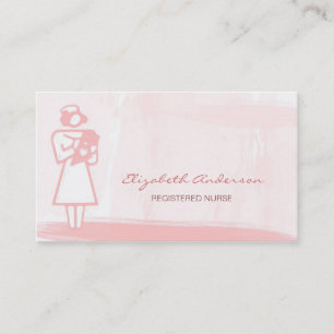 Carte De Visite Soins de santé roses Girly d'aquarelle d'infirmier