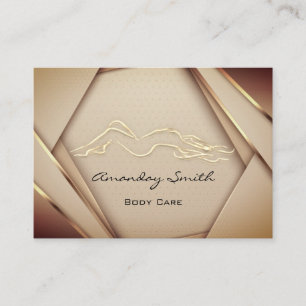 Carte De Visite Soins d'enfermement pour le corps d'or Rose Logo B