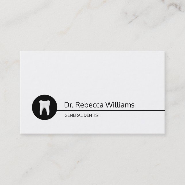 Carte De Visite Soins dentaires simple Blanc Dentiste Dentiste Bla (Devant)