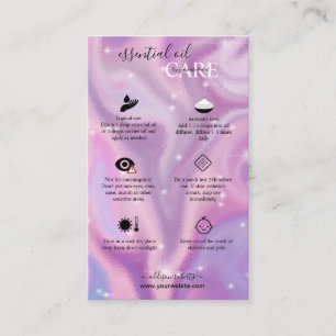 Carte De Visite Soins essentiels à l'huile holographique violet