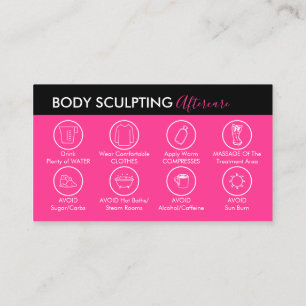 Carte De Visite Soins post-sculpture corporelle rose néon