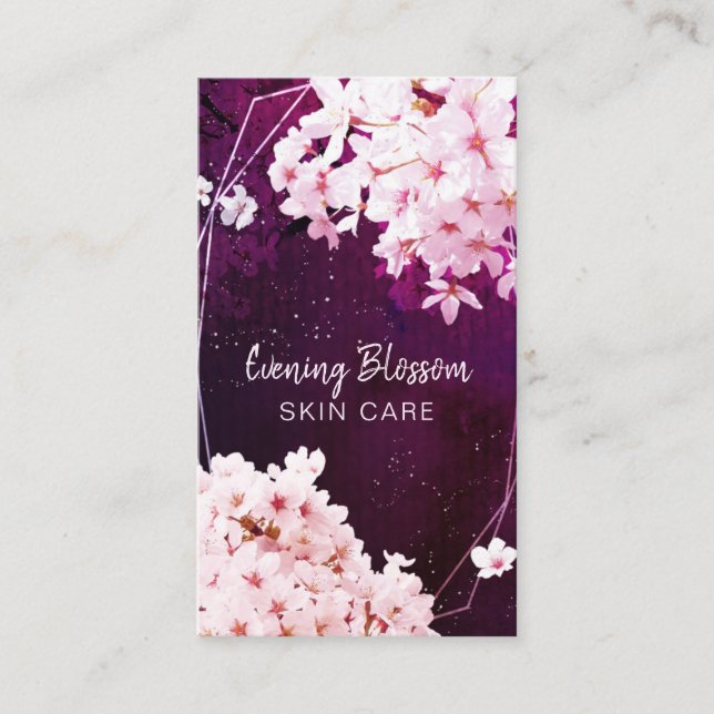 Carte De Visite Soirée Cerise Blossom Professionnel Soins de la pe (Devant)