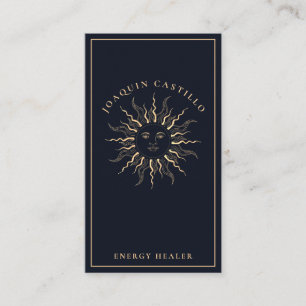Carte de visite solaire céleste Gold Black Elegant