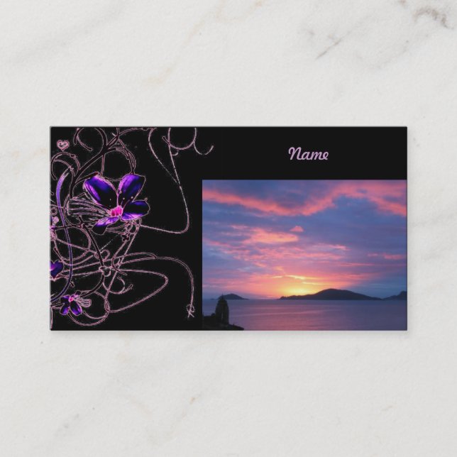 Carte de visite solaire floral (Devant)