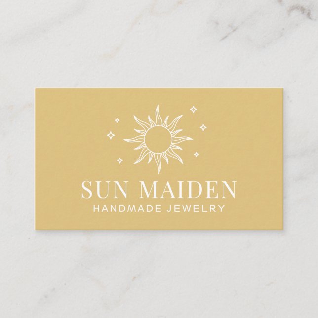 Carte de visite solaire jaune moderne (Devant)