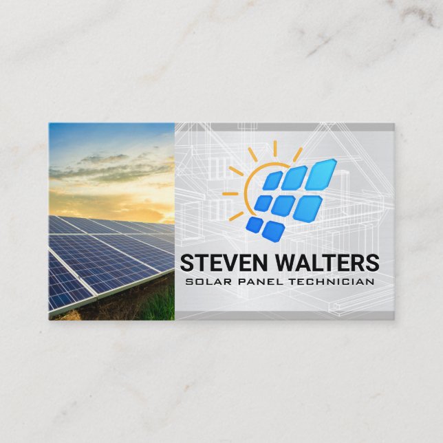 Carte De Visite Solar Panel Logo | Energy Renewable (Devant)