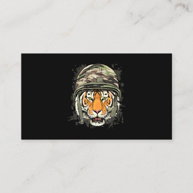 Carte De Visite Soldat Tiger Vétérinaire Armée Tiger Safari Animal (Devant)