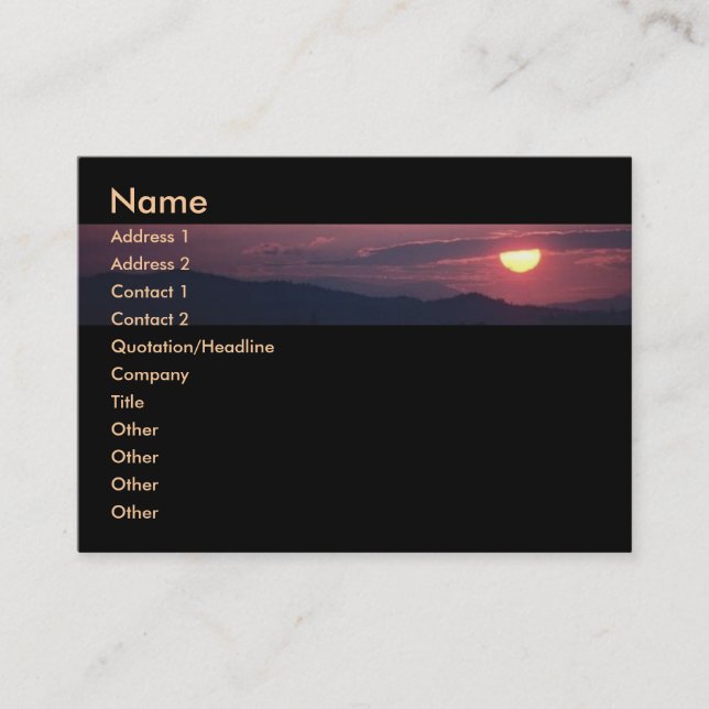 Carte De Visite Soleil (Devant)