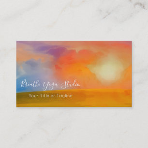 Carte De Visite Soleil aquarelle sur le champ doré