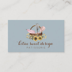 Carte De Visite Soleil Bleu Fouet Cuillère Poche à Pâtisserie Chef