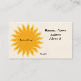 Carte de visite soleil brillant