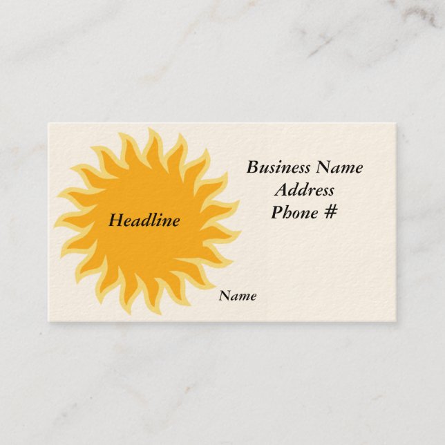 Carte de visite soleil brillant (Devant)