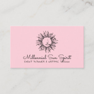 Carte De Visite Soleil céleste spirituel abstrait millénaire rose