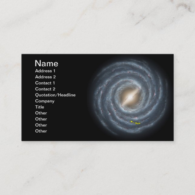 Carte De Visite Soleil dans la voie lactée NASA (Devant)