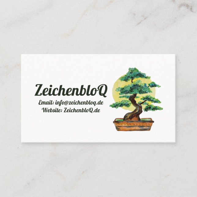Carte De Visite Soleil de Bonsai Tree (Devant)