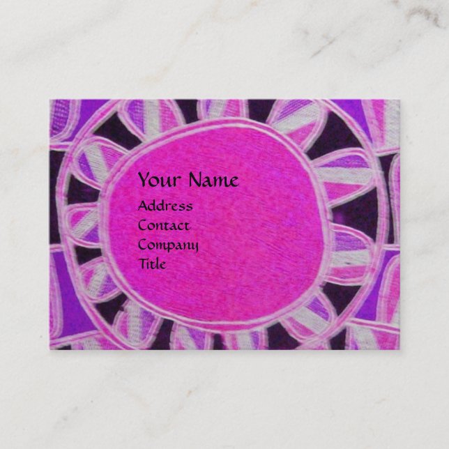 Carte De Visite SOLEIL ÉNERGIE SOLAIRE MONOGRAM rose fuchsia noir (Devant)
