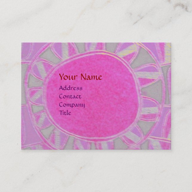 Carte De Visite SOLEIL ÉNERGIE SOLAIRE MONOGRAM rose fuchsia noir (Devant)