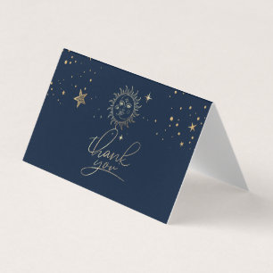 Carte De Visite Soleil Et Lune D'Or Céleste