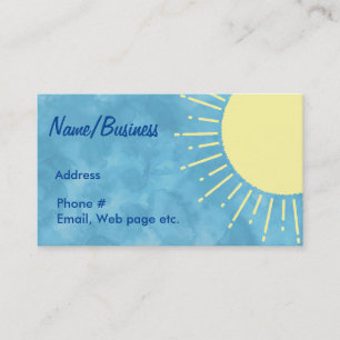 Carte De Visite Soleil Jaune Dans Ciel Bleu Personnalisé