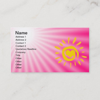 Carte De Visite Soleil mignon ; rose