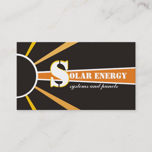 Carte De Visite Soleil/Soleil Énergie/Énergie de remplacement (Devant)