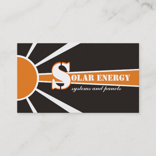 Carte De Visite Soleil/Soleil Énergie/Énergie de remplacement (Devant)