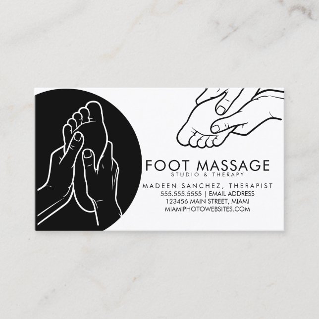 Carte De Visite Soles Thérapeutes De Massage Pieds Pieds (Devant)