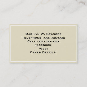 Carte De Visite Solid Color: Sable Beige