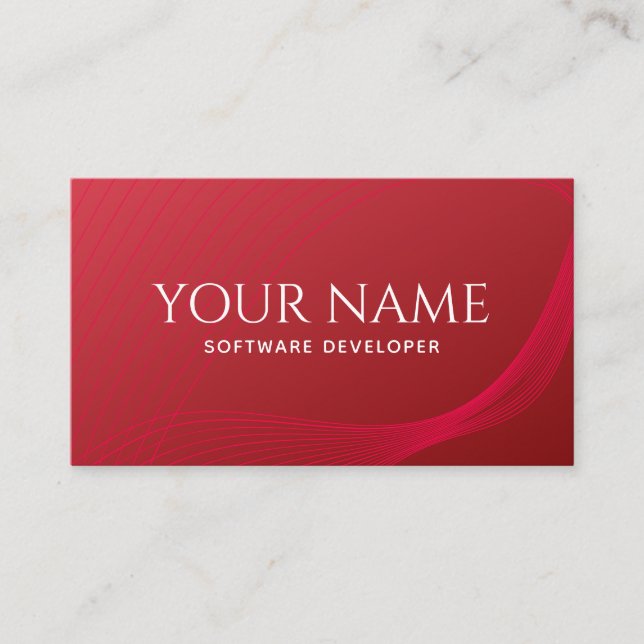 Carte De Visite Solutions de développeurs de logiciels Bright Red  (Devant)