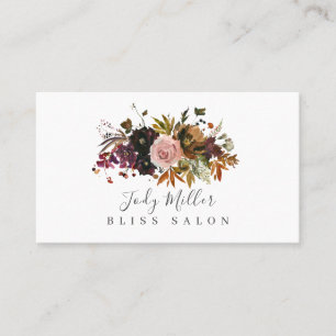 Carte De Visite Sombre Automne Moody Floral Bouquet Salon