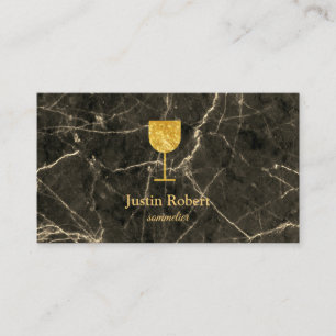 Carte De Visite Sommelier moderne Bartender en marbre foncé