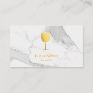 Carte De Visite Sommelier moderne Bartender en marbre foncé