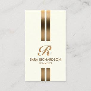 Carte De Visite Sommelier Monogramme Faux Or