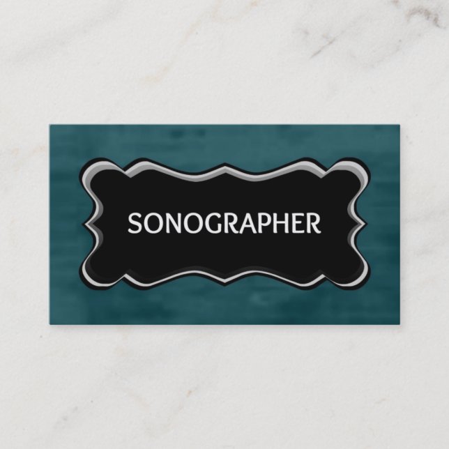 Carte De Visite Sonographe Élégant Nom Plaque (Devant)