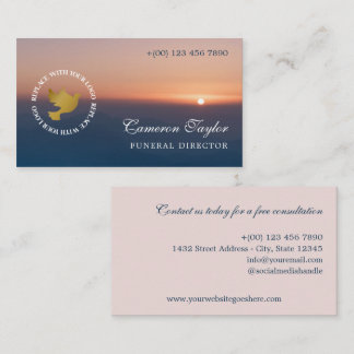 Carte De Visite Soothing Sunset Add Logo Funeral Director